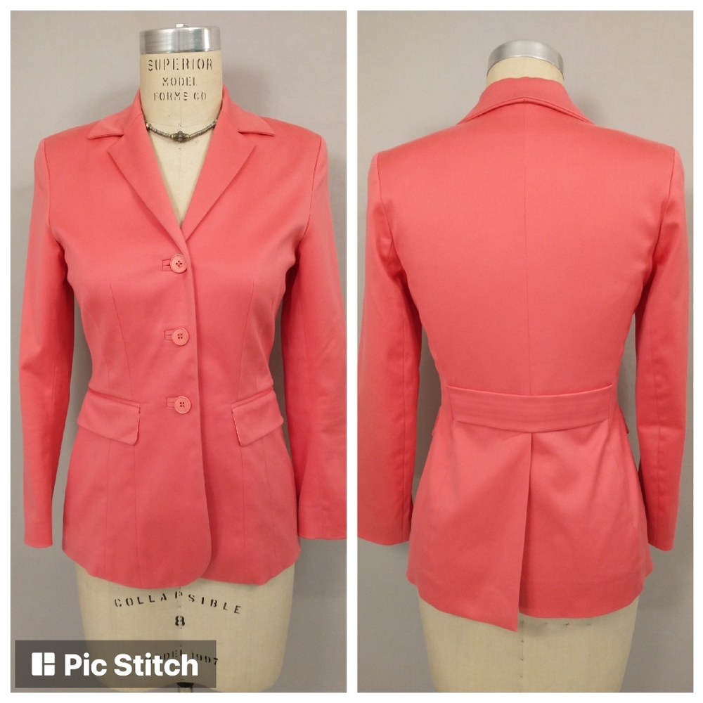 French Tailored Blazer Candy Pink Jacket Regina Rubens Made in France Feminine
